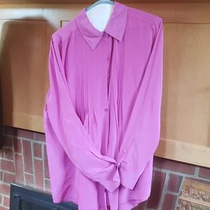 EUC Tyler Boe fuschia silk tunic size 10